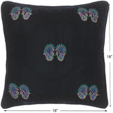 handmade  Pillow Green Blue Hand-Woven SQUARE VELVET EMBR pillow